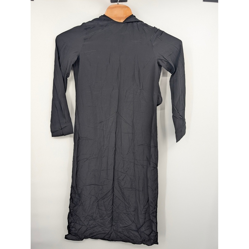 COS Black Scarf Neck Maxi Dress Long Sleeve Draped Women's NWT Size 6